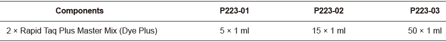 2 &times; Rapid Taq Plus Master Mix (Dye Plus)